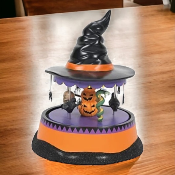 - Department 56 Village Halloween Accessories Haunted Scary Go Round NWB - Picture 2 of 10